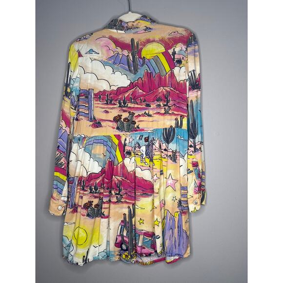 Wrangler Barbie Girls Printed Long Sleeve Snap Dress Medium - Picture 3 of 8